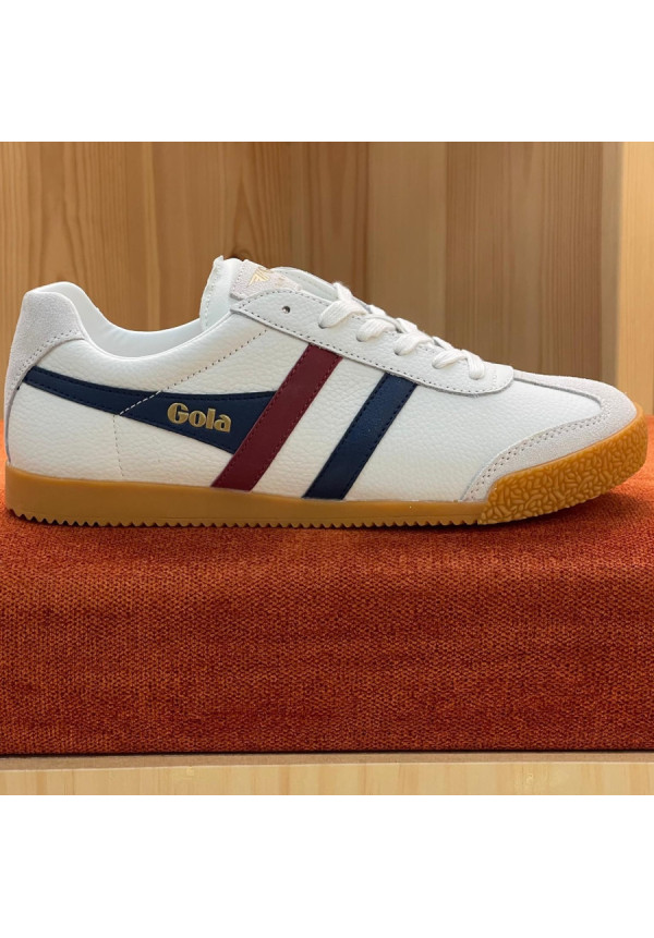 GOLA HARRIER LEATHER WHITE/NAVY/RED