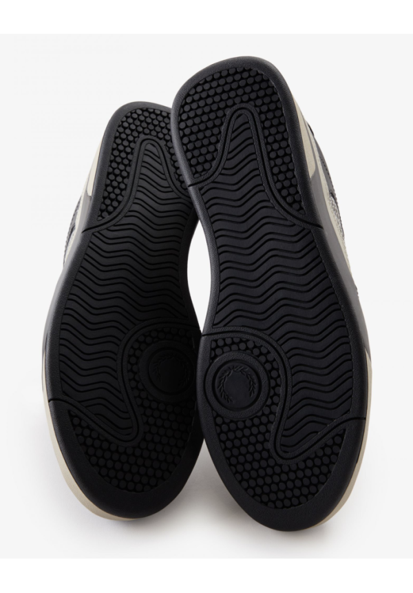 FRED PERRY B300 LEATHER/MESH BLACK/GUNMETAL