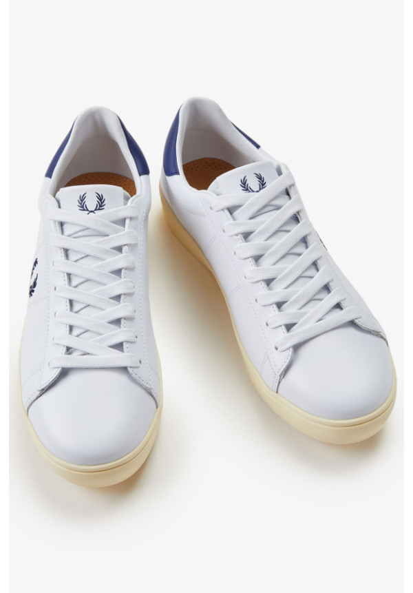 FRED PERRY SPENCER LEATHER WHITE FRENCH NAVY