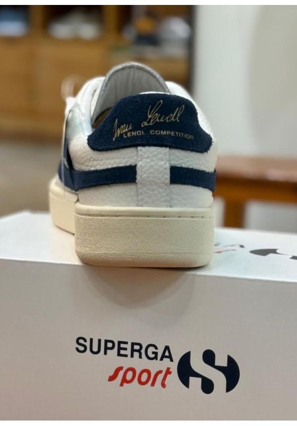 SUPERGA LENDL WHITE AVORIO NAVY OFF YELLOW