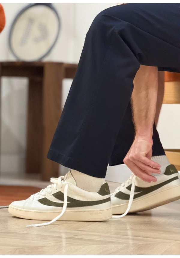 SUPERGA LENDL WHITE AVORIO MOSS GREEN OFF WHITE