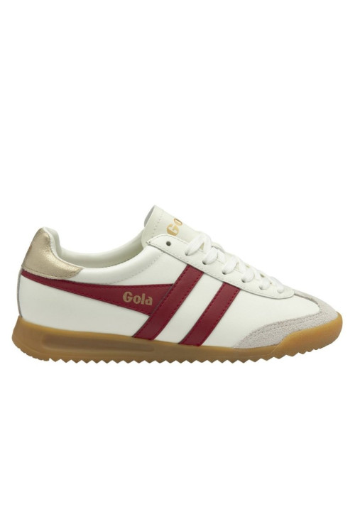 GOLA TORPEDO LEATHER OFF WHITE DEEP RED GOLD