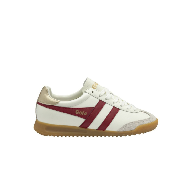GOLA TORPEDO LEATHER OFF WHITE DEEP RED GOLD