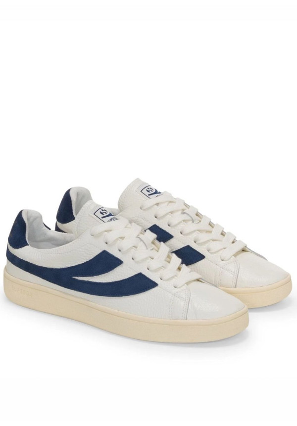 SUPERGA LENDL WHITE AVORIO NAVY OFF YELLOW