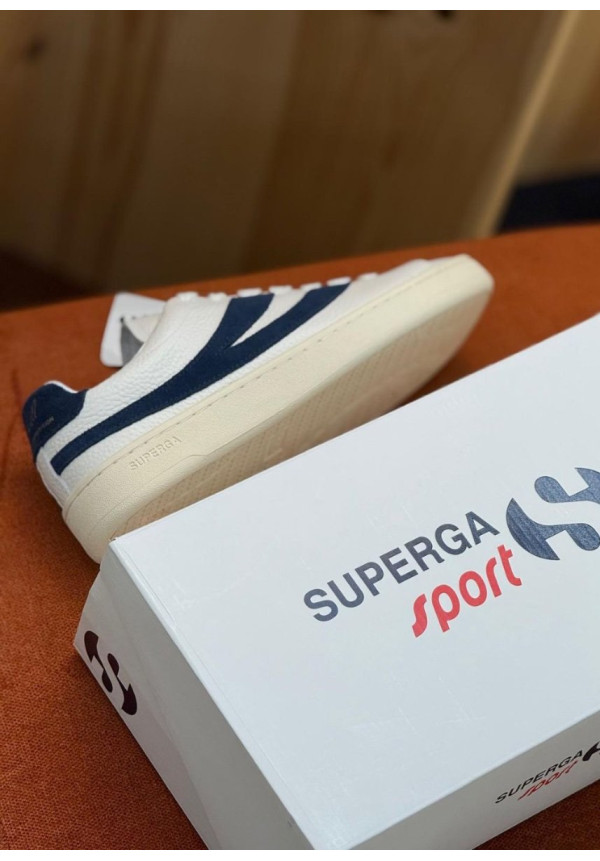 SUPERGA LENDL WHITE AVORIO NAVY OFF YELLOW