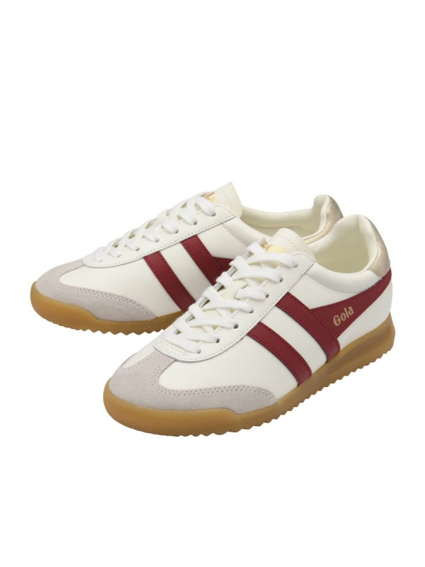GOLA TORPEDO LEATHER OFF WHITE DEEP RED GOLD