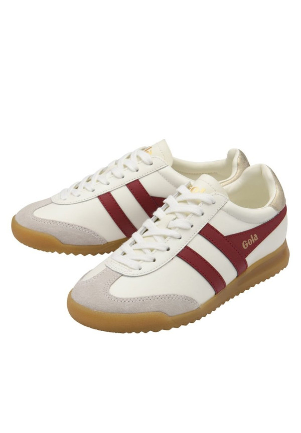 GOLA TORPEDO LEATHER OFF WHITE DEEP RED GOLD