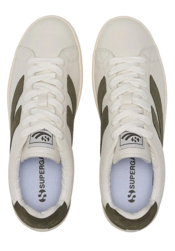 SUPERGA LENDL WHITE AVORIO MOSS GREEN OFF WHITE