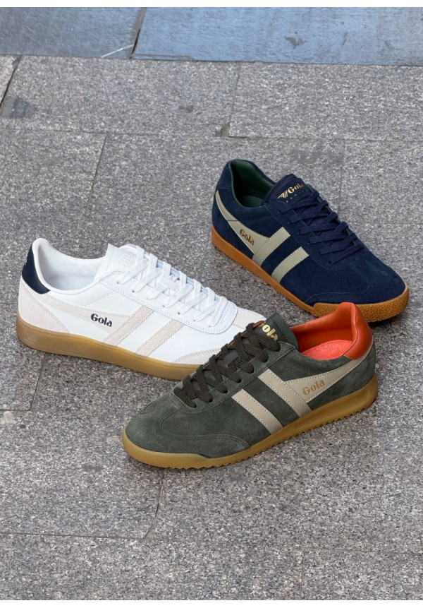 GOLA HARRIER SUEDE NAVY FEATHER GREY EVERGREEN