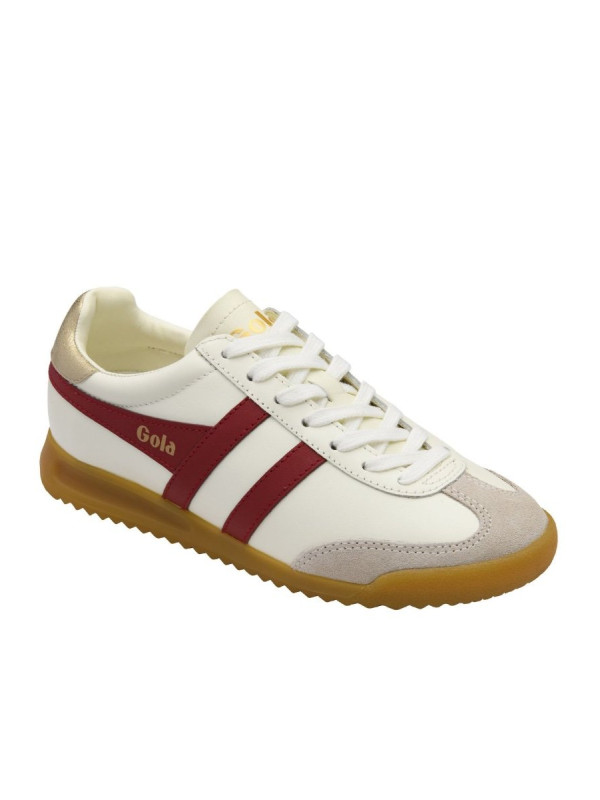 GOLA TORPEDO LEATHER OFF WHITE DEEP RED GOLD
