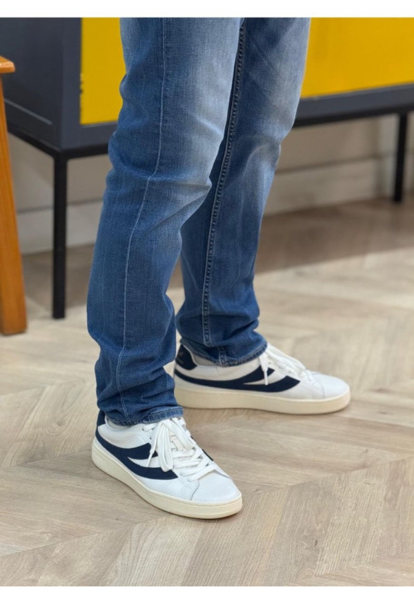 SUPERGA LENDL WHITE AVORIO NAVY OFF YELLOW