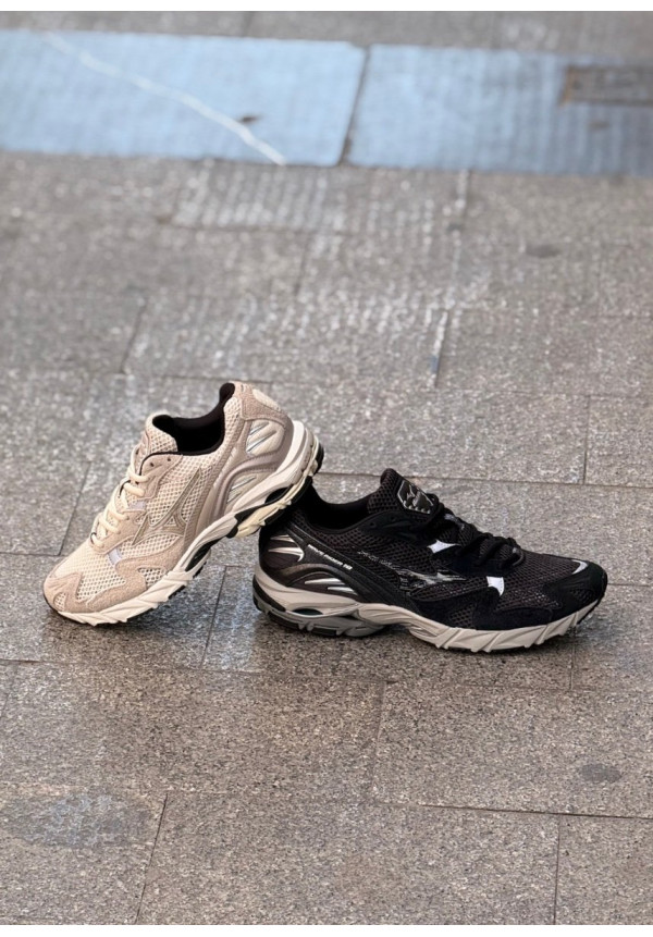 MIZUNO WAVE RIDER 10 SUEDE BLACK SAND BLACK HARBOR MIST
