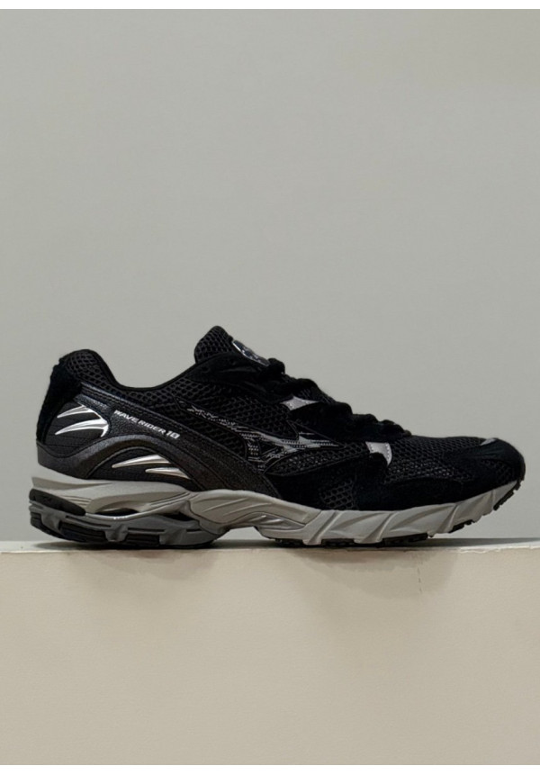MIZUNO WAVE RIDER 10 SUEDE BLACK SAND BLACK HARBOR MIST